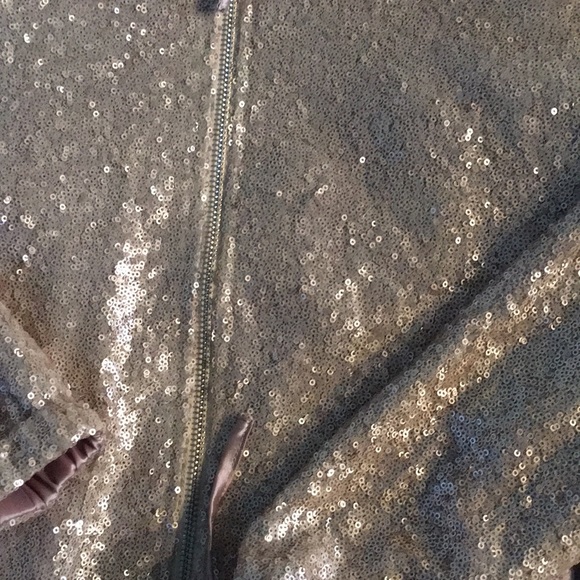 TOBI sequin zip up hoodie cut-out in back - Picture 2 of 3